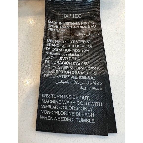 WHBM Embroidered Neckline Pleated Hem V-Neck Black Tank Dress Size 1X - Picture 12 of 12